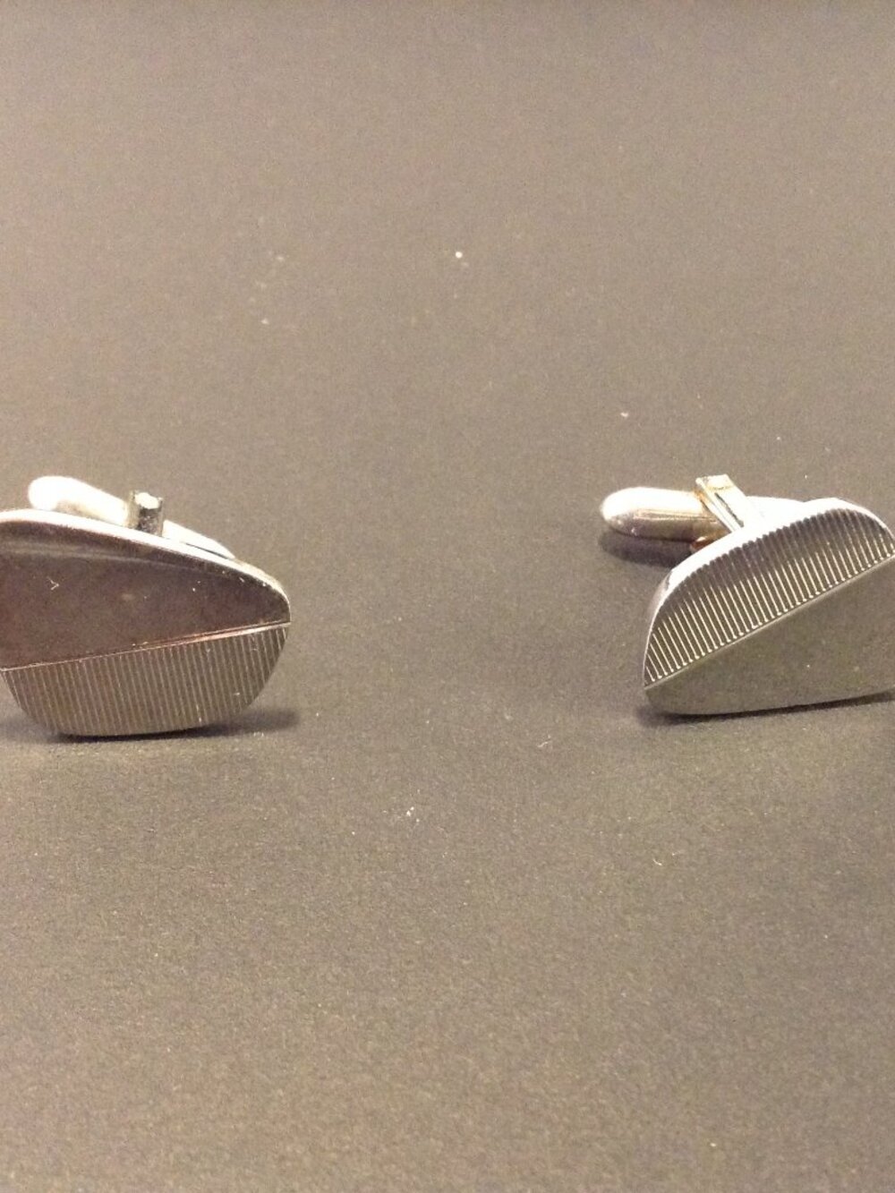 VTG LaMode T-Bar Sterling 925 Cufflinks Geometric MCM Brushed Textured Mad Men
